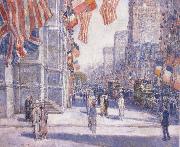 Childe Hassam Early Morning on the Avenue in May 1917 oil